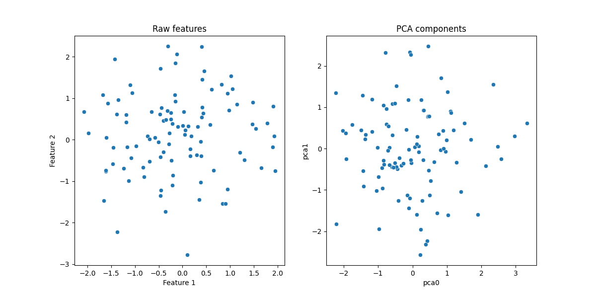 Raw features, PCA components